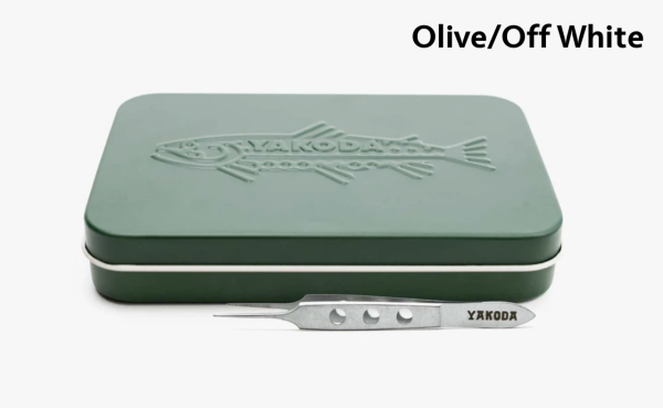 Yakoda Slim Tin Olive Off White Tweezer Yakoda Slim Tin Olive Off White Tweezer